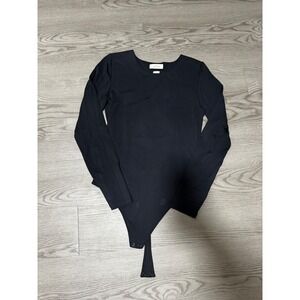 BABATON CONTOUR Black Long Sleeve Scoop Neck Bodysuit Women's  Large